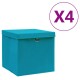 vidaXL Aufbewahrungsboxen mit Deckeln 4 Stk. 28x28x28 cm Babyblau