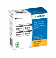 HERMA     HERMA Anlage-Nummern 22x15mm 4837 schwarz/schwarz, 0-999