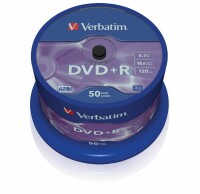 Verbatim DVD+R Spindle 4.7GB 43550 1-16x 50 Pcs, Kein
