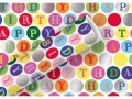 Braun + Company Geschenkpapier Happy Birthday, Kreise, 1.5 m x 70