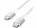 BELKIN 240W BRAIDED C-C CABLE 2M WHT NS CABL