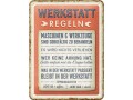 Nostalgic Art Schild Werkstatt-Regeln 15 x 20 cm, Metall, Motiv