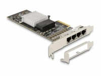 DeLock Netzwerkkarte 4xRJ45 Gigabit PCI-Express x4