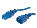 Diggelmann Verlängerungs-Netzkabel C14/C15, 1m Blau, H05VV-F3G1.0