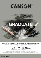 CANSON Graduate Mixed Media A3 400110372 20 Blatt, grau