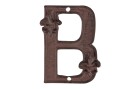 Esschert Design Hausnummer B aus Gusseisen, Detailfarbe: Rostbraun