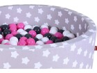 Knorrtoys Bällebad Grey White Stars 300 Bälle creme/grey/rose