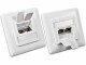 Wirewin - Flush mount outlet - CAT 6 - STP - RJ-45 X 2 - white
