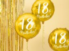 Partydeco Folienballon 18th Birthday Gold/Weiss, Packungsgrösse: 1