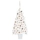vidaXL Künstlicher Weihnachtsbaum mit Beleuchtung & Kugeln Weiß 90 cm