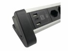 Schönenberger Tischsteckdosenleiste Alu 4× T13, 1x USB-C, 2x USB-A