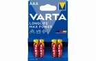 Varta Batterie Longlife Max Power AAA 4 Stück, Batterietyp