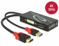 DeLock Adapter 4K, 30HZ HDMI/USB 2.0 - DVI-D/VGA/DisplayPort