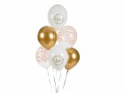 Partydeco Luftballon Love Gold/Weiss, Ø 30 cm, 6 Stück