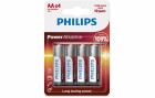 Philips Batterie Power Alkaline AA 4 Stück, Batterietyp: AA