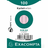 EXACOMPTA Karteikarten A8 38085SB rosa liniert 100 Stk., Kein