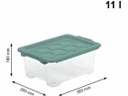 Rotho Aufbewahrungsbox Evo Safe 11 l, Grün/Transparent, Breite