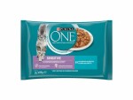 Purina ONE Nassfutter SENSITIVE in Sauce Thunfisch/Karotten, 4 x 85g