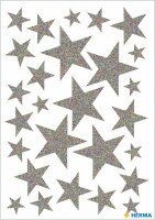 HERMA     HERMA Sticker Sterne 15128 silber 27 Stück /1 Blatt