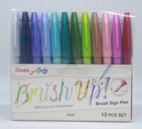 PENTEL Brush Sign Pen SES15C-12P1 12 Farben, Etui, Kein