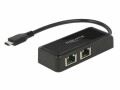 DeLock Netzwerk-Adapter USB-C - 2xRJ-45 1Gbps, Schnittstellen