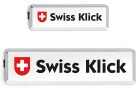 Swiss Klick Kennzeichenhalterset Langformat Chrom Glanz, Material