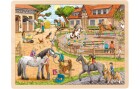 Goki Puzzle Einlegepuzzle Reiterhof, Motiv: Tiere