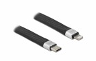 DeLock USB-Ladekabel FPC Flachbandkabel USB C - Lightning 0.13