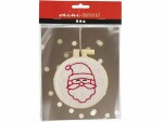 Creativ Company Bastelset Sticken Nikolaus, Detailfarbe: Alt Weiss, Rot