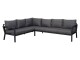 Schou Loungesofa Katinka, Schwarz, Material: Polyester, Aluminium