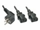 LINDY 2m Schuko auf 2x IEC C13 Y-Netzkabel