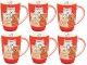 Mila Kaffeebecher Cuddly Cats 230 ml, 6 Stück, Rot