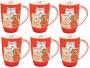 Mila Kaffeebecher Cuddly Cats 230 ml, 6 Stück, Rot