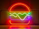 Vegas Lights LED Dekolicht Neonschild Hamburger 30 x 29 cm
