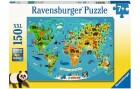 Ravensburger Puzzle Tierische Weltkarte, Motiv: Tiere, Altersempfehlung