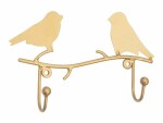 Tranquillo Wandhaken 2-fach, Vogel, Gold, 16 cm, Bewusste