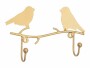 Tranquillo Wandhaken 2-fach, Vogel, Gold, 16 cm, Bewusste