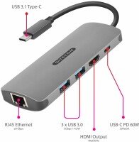 SITECOM USB-C to HDMI Adapter 1x GBLAN CN-379 2x