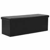 Faltbare Sitzbank Kunstleder 110×38×38 cm Schwarz