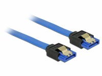 DeLock SATA3-Kabel 50 cm blau, Metal-Clip, Datenanschluss Seite