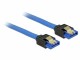 DeLock SATA3-Kabel 50cm blau, Metal-Clip, Datenanschluss Seite