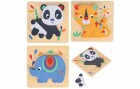 Spielba Holzspielwaren Puzzle-Set mit Panda, Elefant, Giraffe, Altersempfehlung