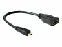 DeLock Adapterkabel Micro-HDMI ? HDMI, 23 cm Schwarz, Kabeltyp