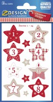 Z-DESIGN Sticker Weihnachten 52890Z Sterne 1-24 3 Stück, Kein