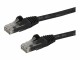 StarTech.com - 1m CAT6 Ethernet Cable, 10 Gigabit Snagless RJ45 650MHz 100W PoE Patch Cord, CAT 6 10GbE UTP Network Cable w/Strain Relief, Black, Fluke Tested/Wiring is UL Certified/TIA - Category 6 - 24AWG (N6PATC1MBK)