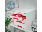 Leitz Schubladenbox WOW CUBE Rot, Anzahl Schubladen: 4