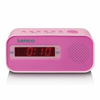 Lenco Radio Wecker CR-205PK pink FM, Doppel Alarm und