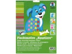 URSUS Bastelpapier Flechtpapier Haustiere, 4 Stück, Mehrfarbig