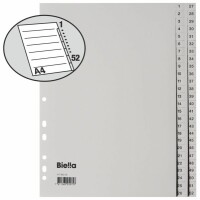 BIELLA Register PP grau A4 47145200U 1-52, Vollformat, Kein