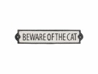 Esschert Design Wandschild Beware of the cat 25.8 cm, Schwarz/Weiss